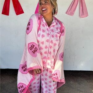 Conversation Heart Throw Blanket